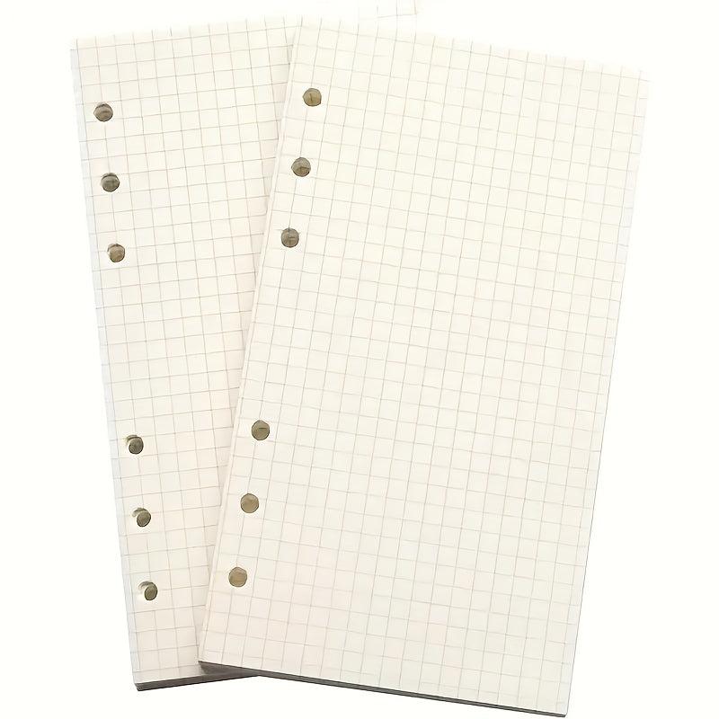 A6 Filler Paper 6 Hole Loose Leaf Paper Refillable Clip Notebook Planner Diary