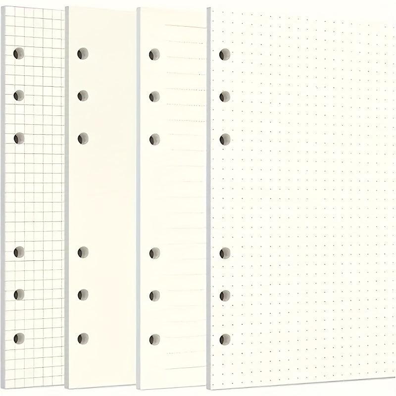 A6 Filler Paper 6 Hole Loose Leaf Paper Refillable Clip Notebook Planner Diary