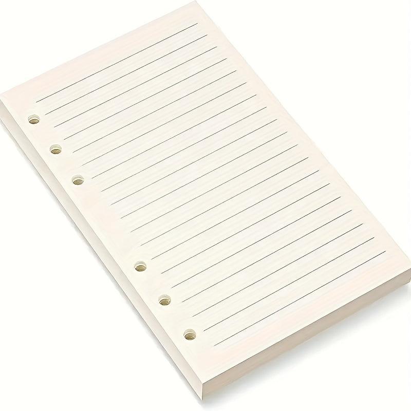 A6 Filler Paper 6 Hole Loose Leaf Paper Refillable Clip Notebook Planner Diary