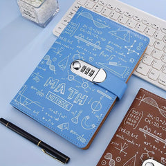 A5 Work Diary PU Leather Password Lock Notebook