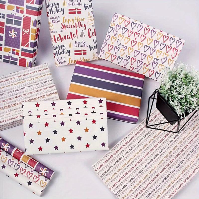 6pcs Colorful Cartoon Birthday Gift Wrapping Paper Roll