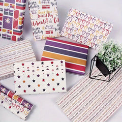 6pcs Colorful Cartoon Birthday Gift Wrapping Paper Roll