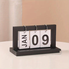 Wooden Flip Page Perpetual Calendar for Home Decor & Desk