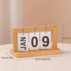 Wooden Flip Page Perpetual Calendar for Home Decor & Desk