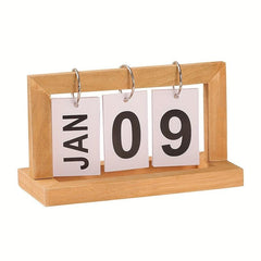 Wooden Flip Page Perpetual Calendar for Home Decor & Desk