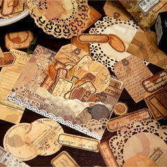 138pcs Vintage Retro Labels & Stickers for Scrapbooking Junk Journals