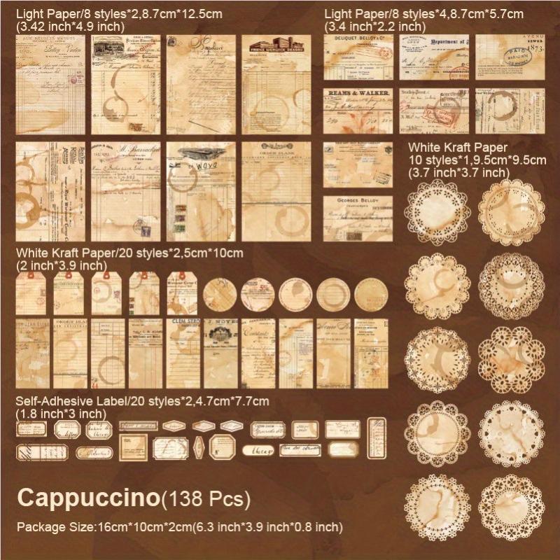 138pcs Vintage Retro Labels & Stickers for Scrapbooking Junk Journals