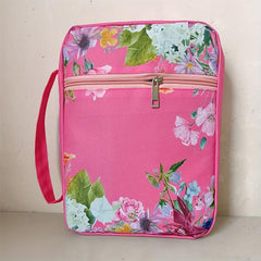 Floral Bible Case w/ Handle & Pocket, Carrying Organizer Bag for Girls
