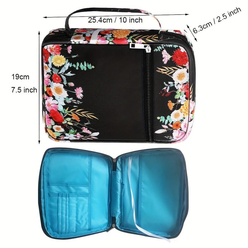 Floral Bible Case w/ Handle & Pocket, Carrying Organizer Bag for Girls