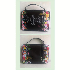 Floral Bible Case w/ Handle & Pocket, Carrying Organizer Bag for Girls