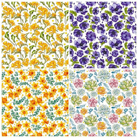 12pcs Flower Series Brochure Material Paper for DIY Photo Album Scrapbook