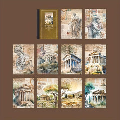 30 Pcs Retro Travel Theme Diary Collage Paper 12.4x8In, 17.7In