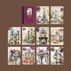 30 Pcs Retro Travel Theme Diary Collage Paper 12.4x8In, 17.7In