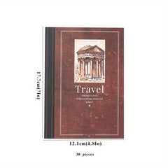 30 Pcs Retro Travel Theme Diary Collage Paper 12.4x8In, 17.7In