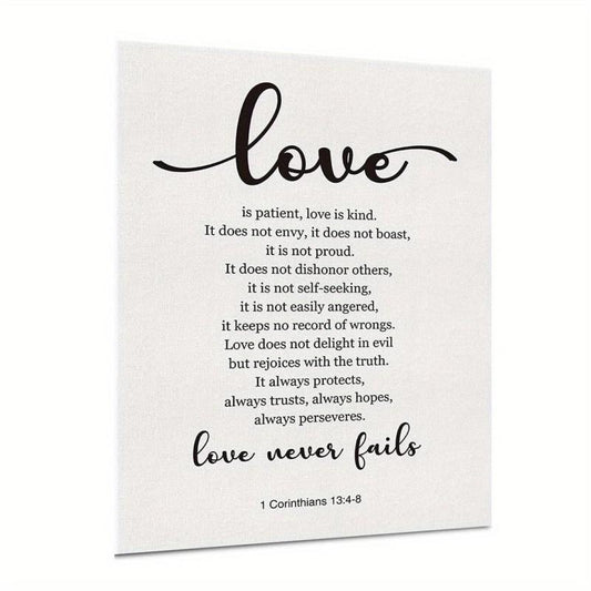 1 Corinthians 13:4-8 Love Never Fails Canvas Print