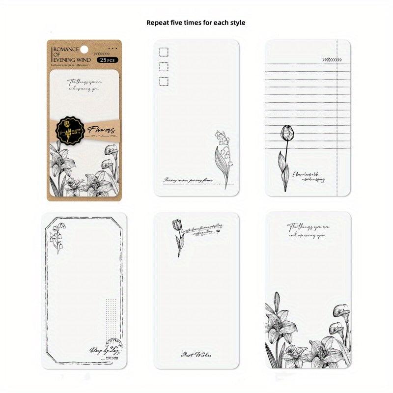 25pcs Evening Wind Romance Memo Pad Retro Scrapbooking Diary Planner