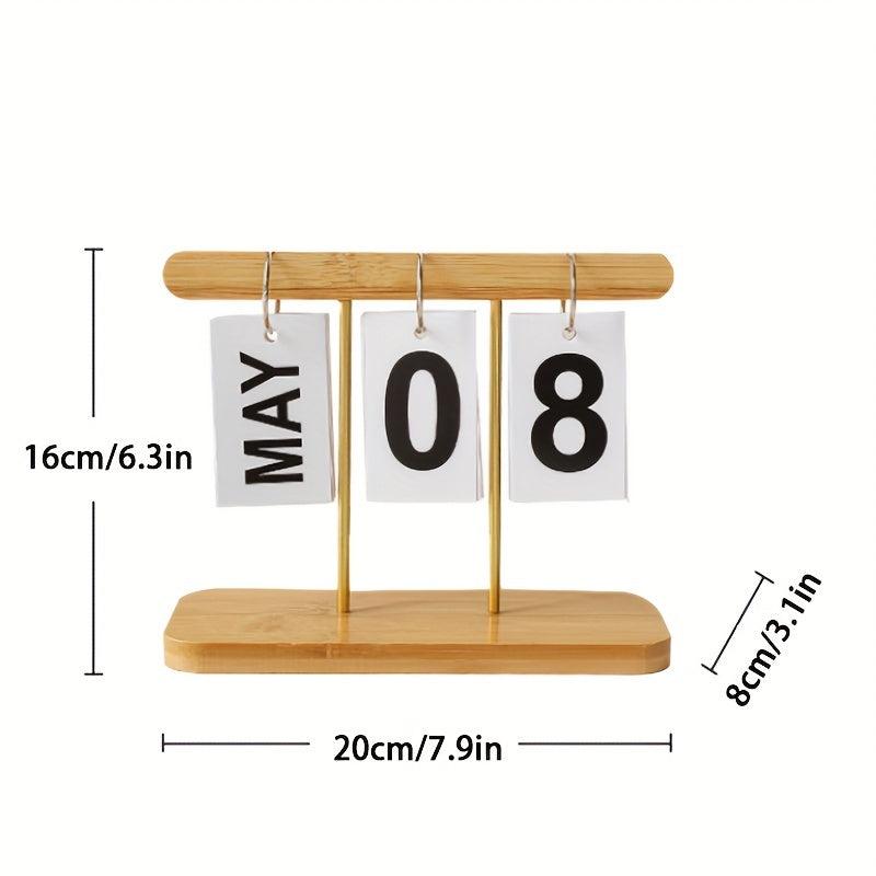 Modern Wooden Page Flip Desk Calendar Office Desktop Decoration