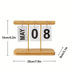 Modern Wooden Page Flip Desk Calendar Office Desktop Decoration