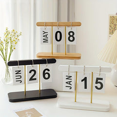 Modern Wooden Page Flip Desk Calendar Office Desktop Decoration