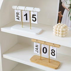 Modern Wooden Page Flip Desk Calendar Office Desktop Decoration