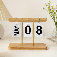 Modern Wooden Page Flip Desk Calendar Office Desktop Decoration