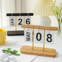 Modern Wooden Page Flip Desk Calendar Office Desktop Decoration