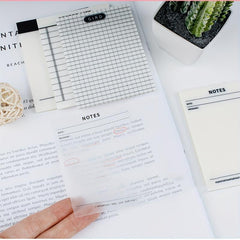 1pc 9.65x7 Transparent Sticky Notes Waterproof Sticky Notes Pad