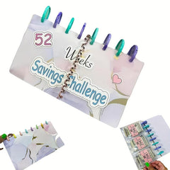 1pc Savings Binder 52 Week Savings Challenge Binder Reusable Budget Book