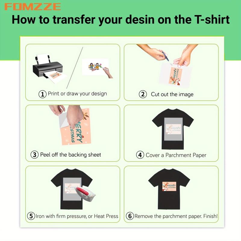 10 Sheets Iron On Heat Transfer Paper for Dark T-Shirts Printable Vinyl