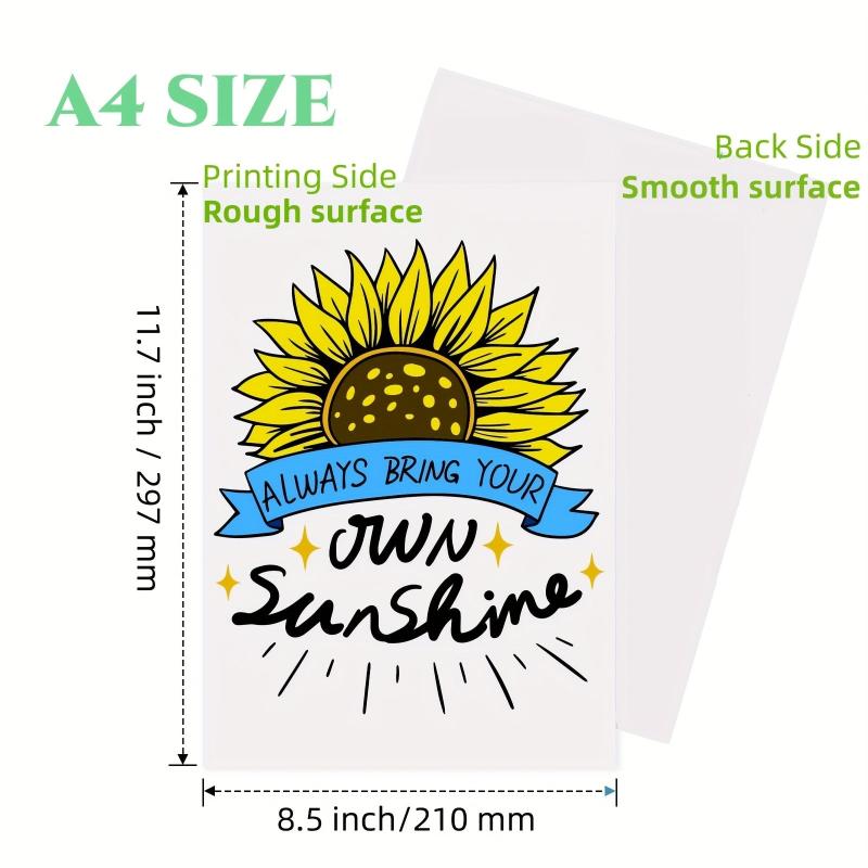 10 Sheets Iron On Heat Transfer Paper for Dark T-Shirts Printable Vinyl