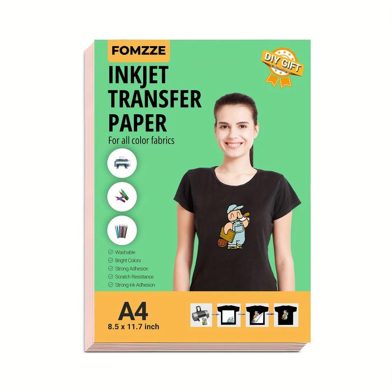10 Sheets Iron On Heat Transfer Paper for Dark T-Shirts Printable Vinyl