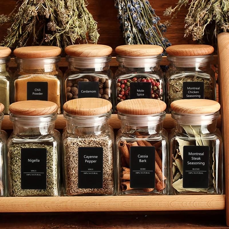 Minimalist Removable Spice Labels - Waterproof Seasoning Stickers
