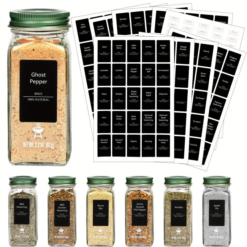 Minimalist Removable Spice Labels - Waterproof Seasoning Stickers