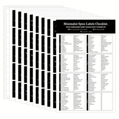 Minimalist Removable Spice Labels - Waterproof Seasoning Stickers