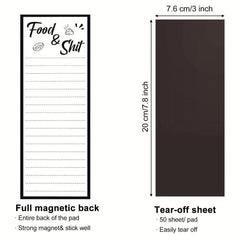 2pcs Magnetic List Notepad Funny Grocery List 50 Sheets