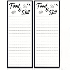 2pcs Magnetic List Notepad Funny Grocery List 50 Sheets