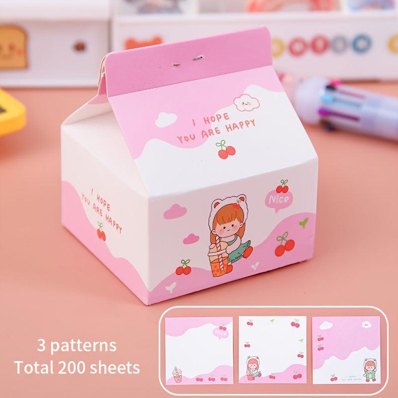 200 Sheets Milk Box Note Paper Stationery Supplies