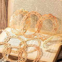 10pcs Pack Paper Space Time Series Lace Border Decoration Base Paper