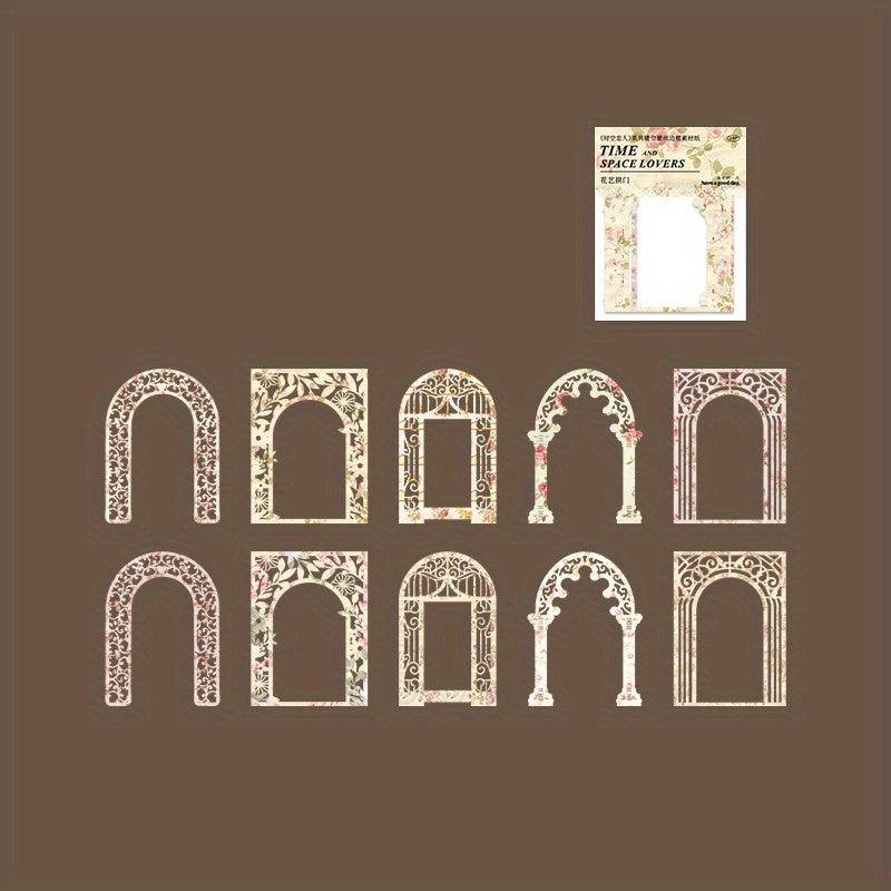 10pcs Pack Paper Space Time Series Lace Border Decoration Base Paper