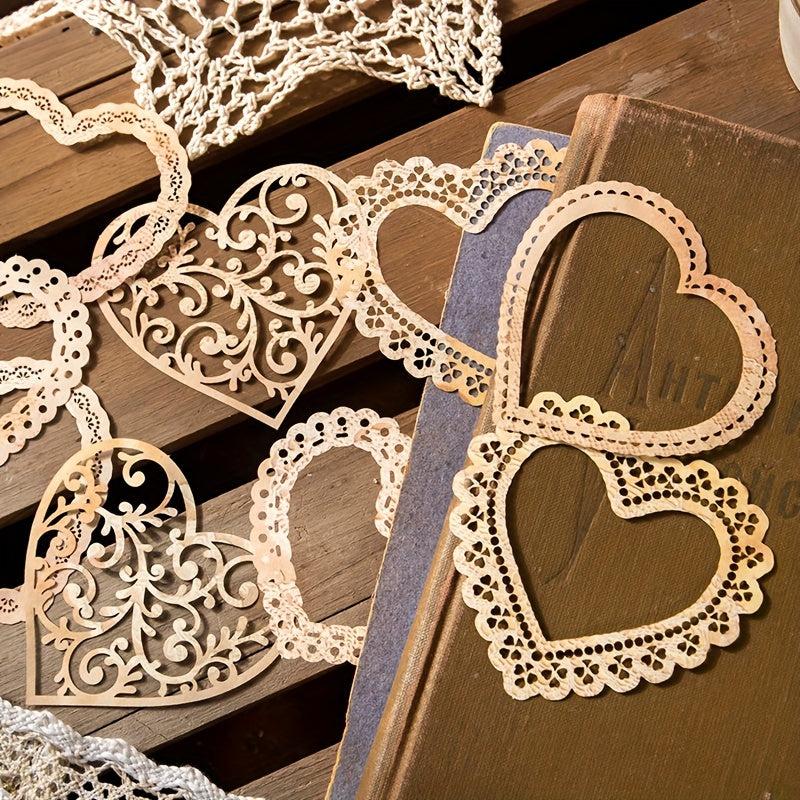 10pcs Pack Paper Space Time Series Lace Border Decoration Base Paper