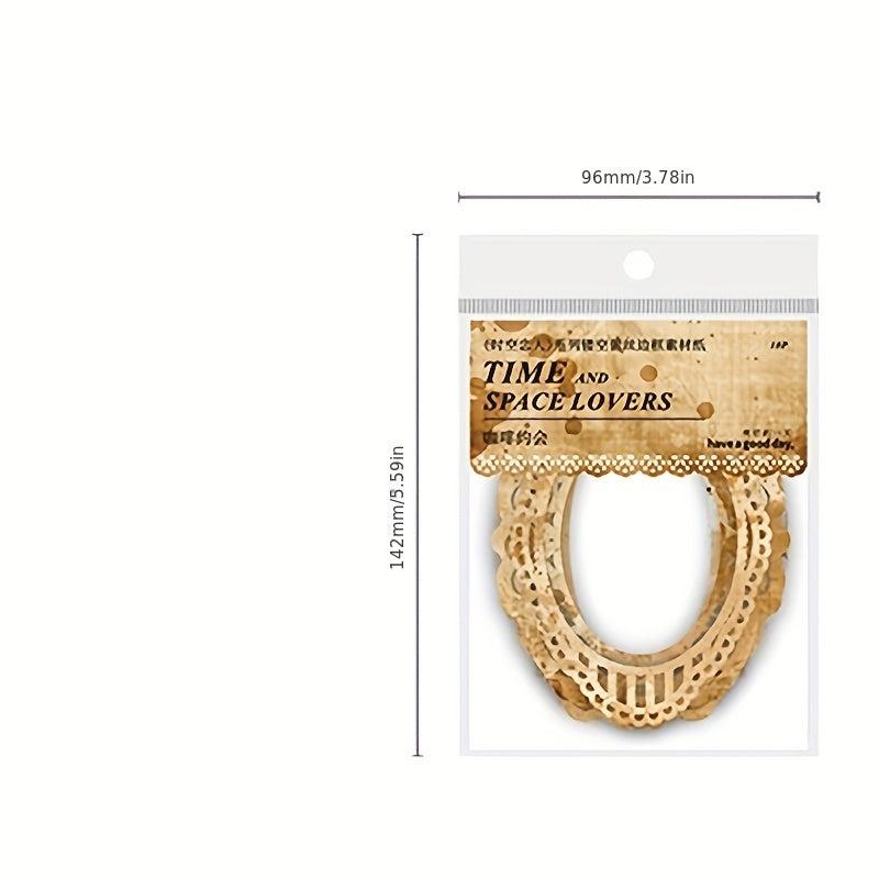 10pcs Pack Paper Space Time Series Lace Border Decoration Base Paper