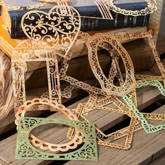 10pcs Pack Paper Space Time Series Lace Border Decoration Base Paper