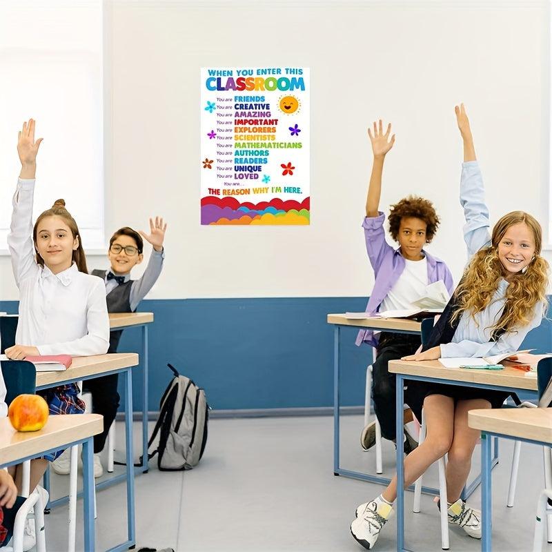 Classroom Rules Rainbow Poster 27.94x43 Dry Erase Sign