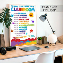 Classroom Rules Rainbow Poster 27.94x43 Dry Erase Sign