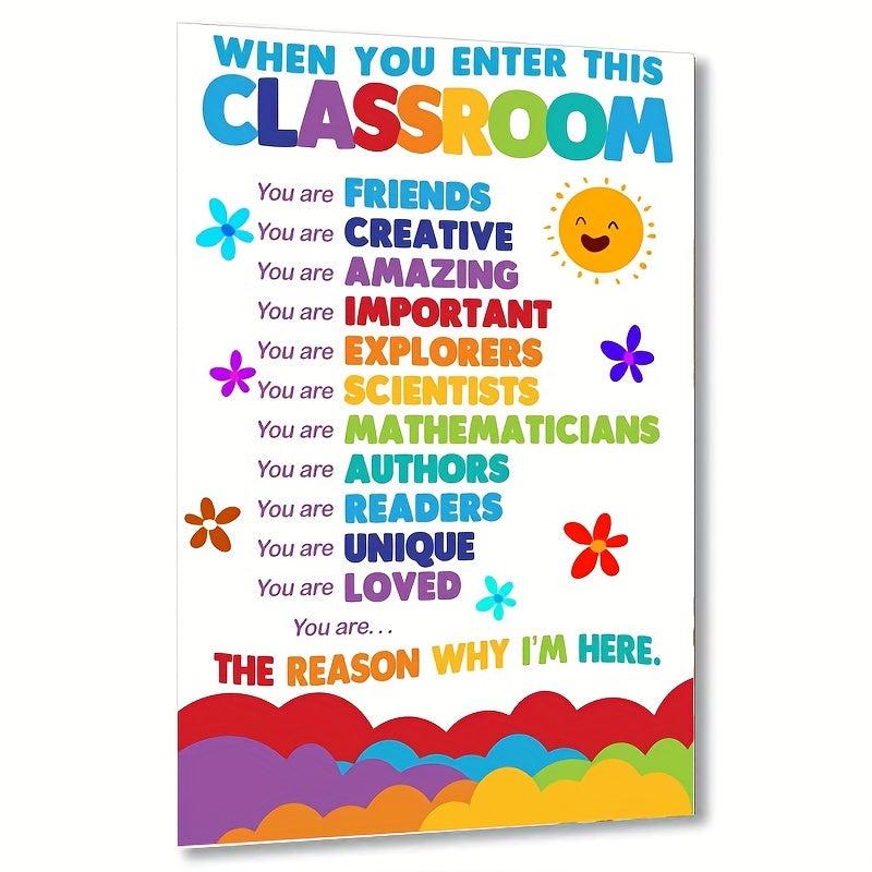 Classroom Rules Rainbow Poster 27.94x43 Dry Erase Sign