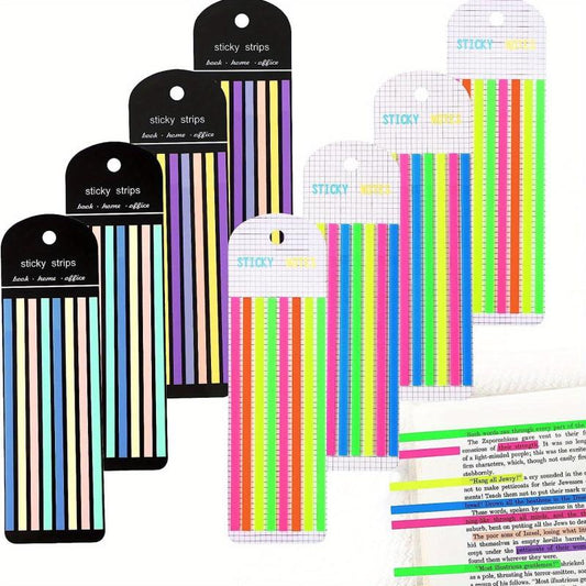Highlighter Tape 8 Sets Page Marking Label Transparent Fluorescent Note