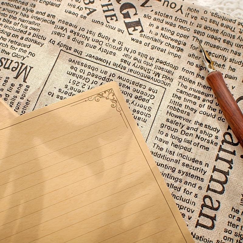 12pcs Vintage Stationary Paper And Envelopes Set