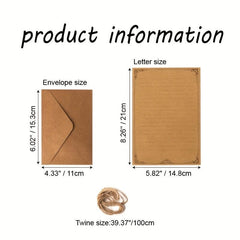 12pcs Vintage Stationary Paper And Envelopes Set
