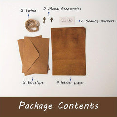 12pcs Vintage Stationary Paper And Envelopes Set