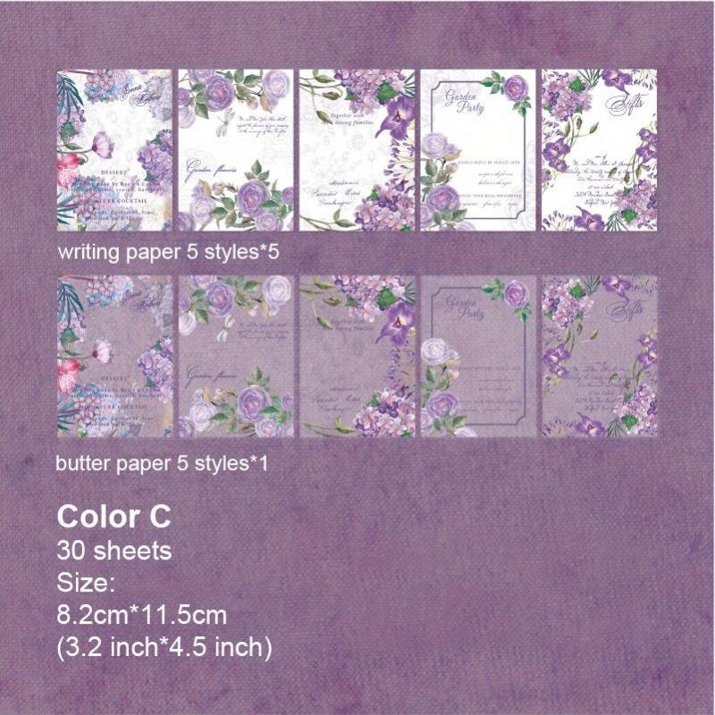 30 Sheets Vintage Scrapbooking Supplies Non Sticky Paper Kit Scrapbook Paper